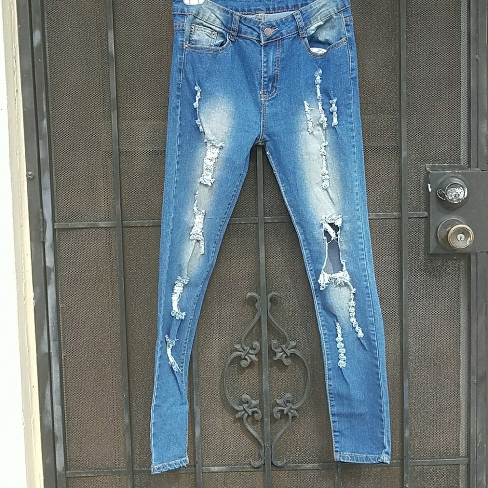Distressed jeans